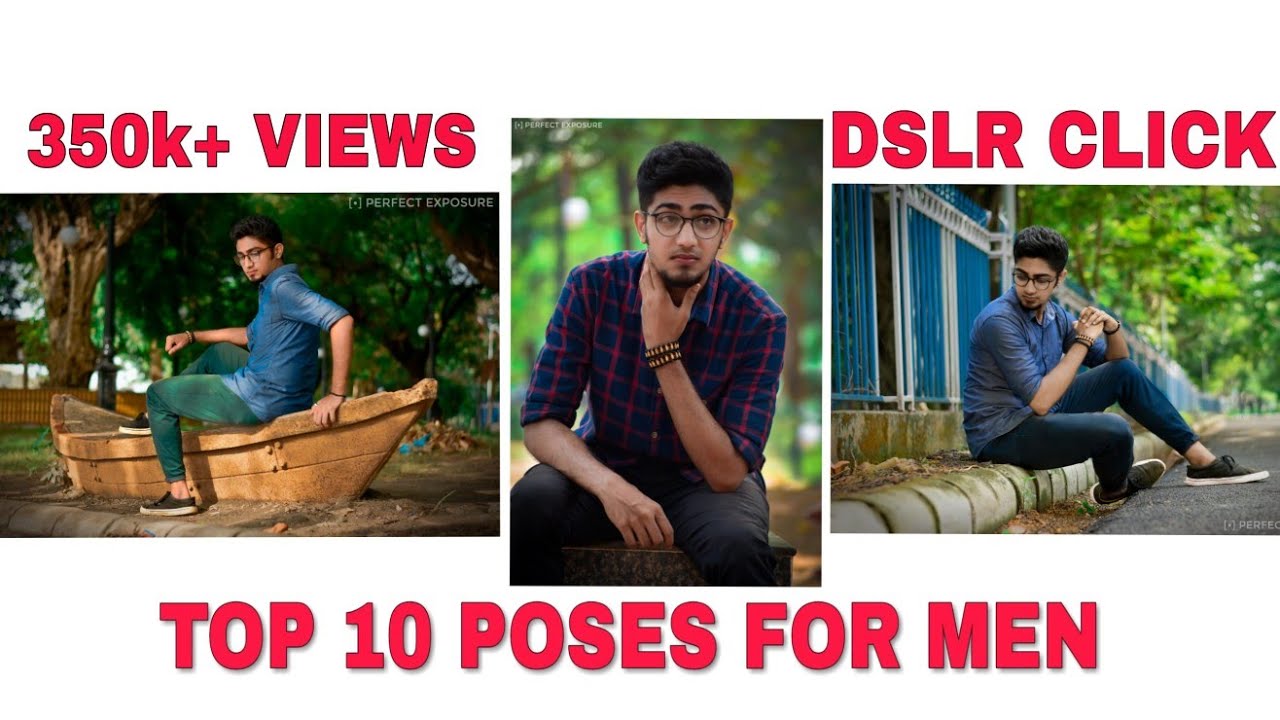 Top 10 photo poses for men || Outdoor Portfolio || photoshoot& Retouched photos