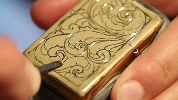 Hand Engraving Scroll & Leaf Zippo