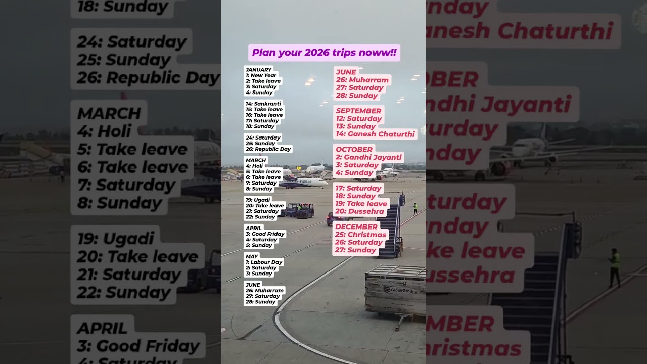 subscribe 2026 holiday calendar plan 2026 trip now 