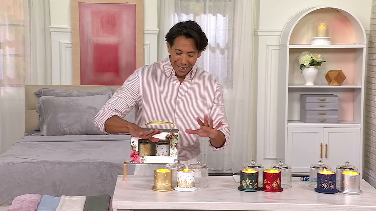 Home Reflections Set of (2) 8oz Cloche Candles in Gift Box on QVC