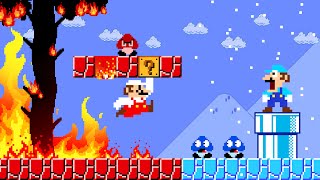 What If Mario with Luigi touches Everything Turns into Fire and ICE? | ADN Game