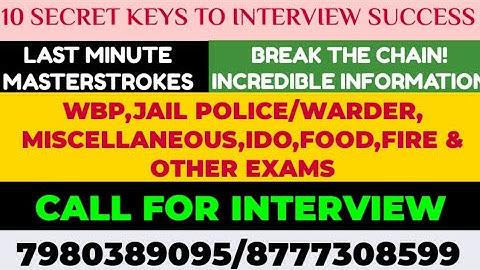 UNLOCK SUCCESS BY CREATIVE INFORMATION|WBP,JAIL POLICE,WBCS,IDO, MISCELLANEOUS,FIRE,FOOD,MVI SPECIAL