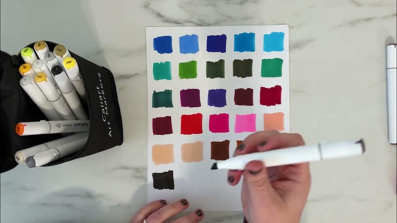 Testing ALL THE COLORS In Caliart 41 Colors Dual Tip Art Markers Set