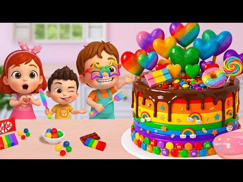 Best Miniature Rainbow Cake Tutorial 🌈 Sweet Colorful Mini Chocolate Heart Cake Recipe 🍰 Yummy Teeny