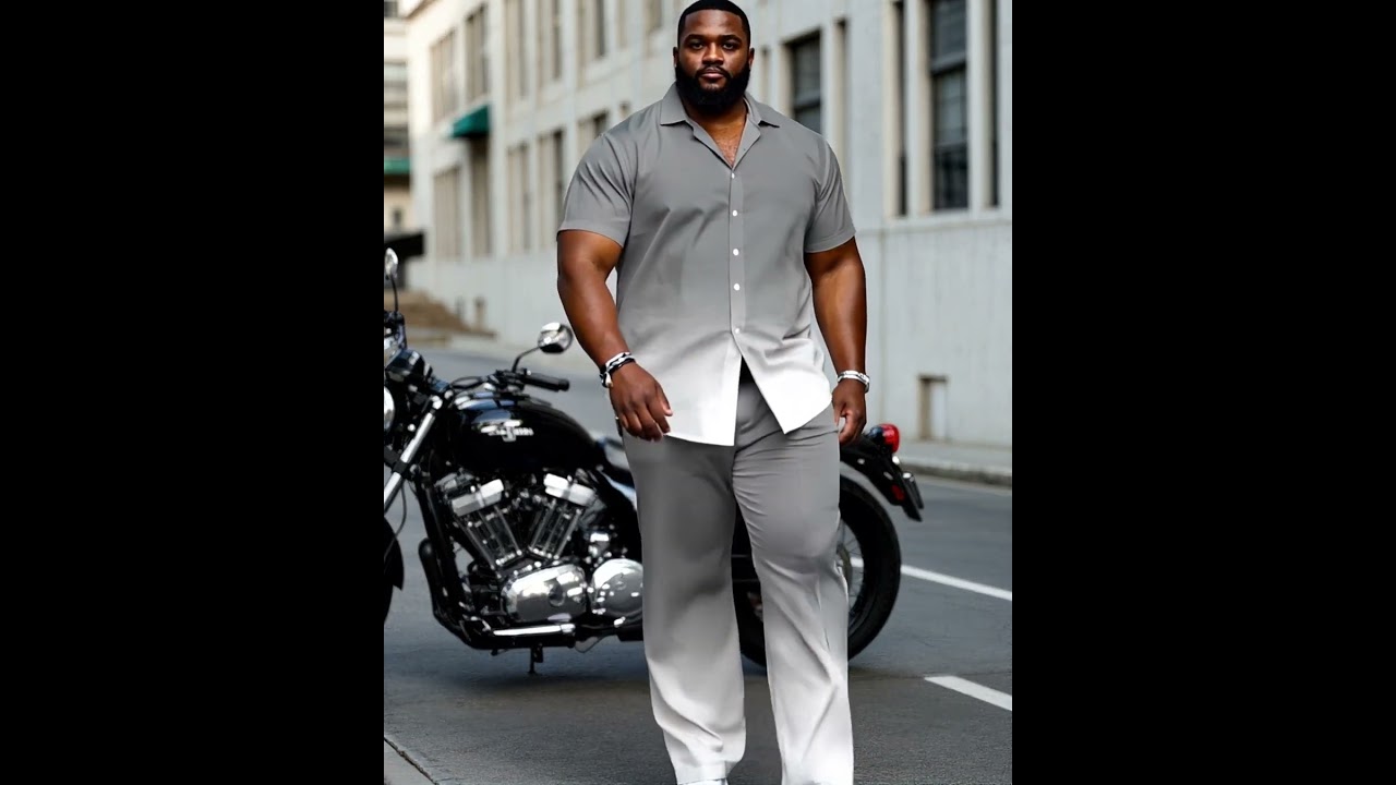 Men's Plus Size Business Gradient Short Sleeve Shirt Trousers Suit