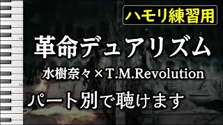 革命デュアリズム/水樹奈々×T.M.Revolution(ハモリ練習用) 歌詞付き音程バー有り