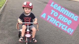 BEST TODDLER CHANNEL! TODDLER LEARNS TO RIDE A TRICYCLE! Radio Flyer Ready-To-Ride Bike! screenshot 4