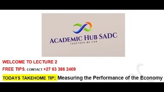 AHSADC MEASURING ECONOMIC PERFORMANCE LECTURE 2