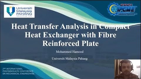 IPCME2021 HEAT TRANSFER ANALYSIS IN COMPACT HEAT EXCHANGER WITH FIBRE REINFORCED PLATE