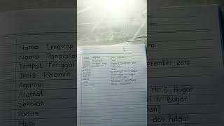 Contoh Biodata Diri Siswa Atau Pelajar Tulisan Tangan   #tulisantangan