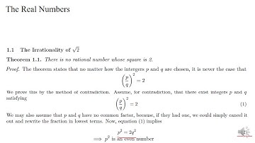 Real Analysis: Lecture 1 - Introduction to real numbers, Irrationality of sqrt(2)
