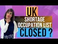 Uks shortage occupation is closing  new immigration salary list published