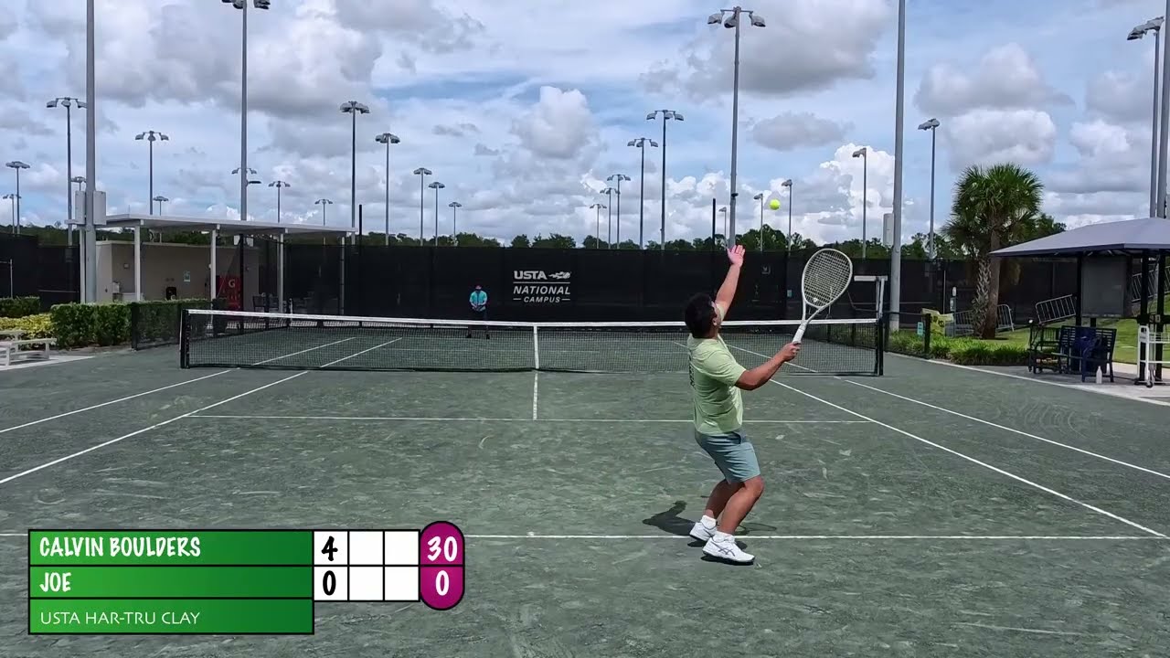 Beginner tennis player plays first full match against another beginner!