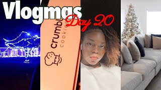 VLOGMAS DAY 20: RUNNING ERRANDS, CHRISTMAS LIGHTS, CRUMBL COOKIE AGAIN, PILLOW FIASCO + MORE