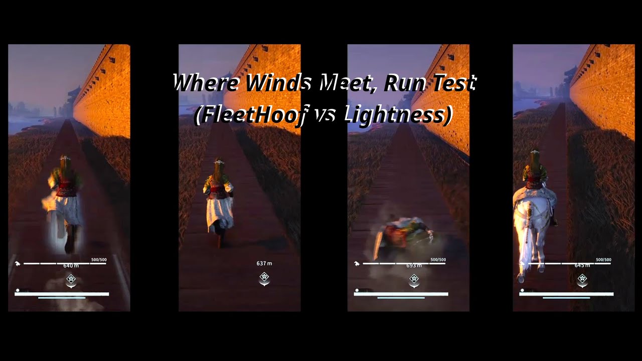 Where Winds Meet, Run vs Mount speed test
