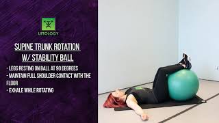 Supine Trunk Rotation w/  Stability Ball