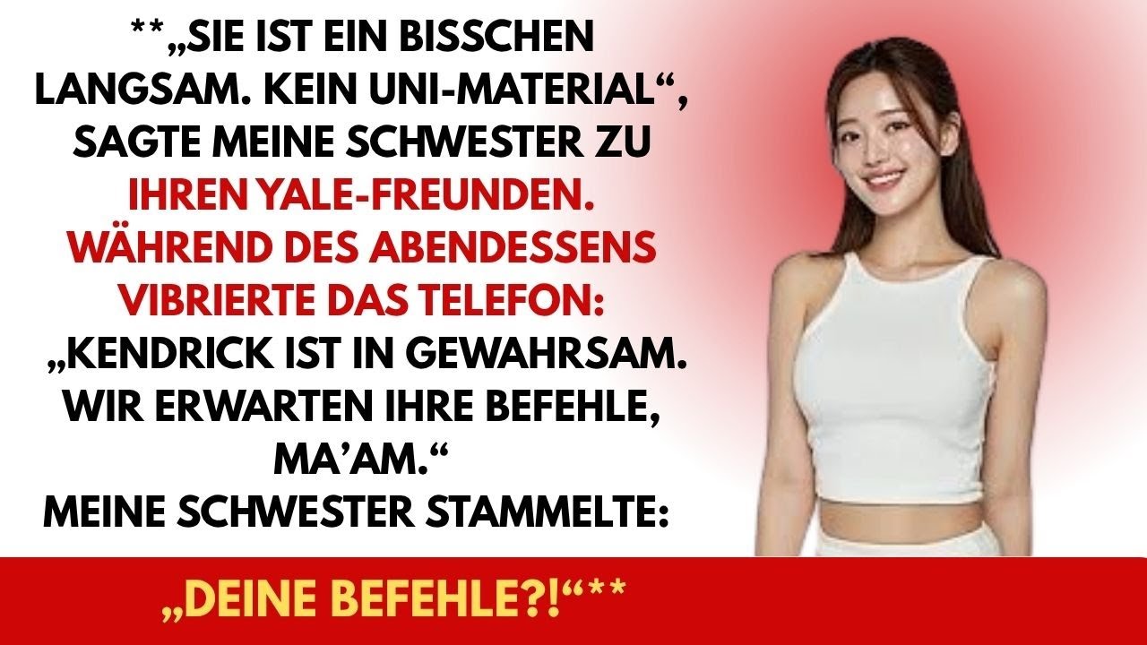 „Sie ist etwas langsam, kein College-Typ“, sagte meine Schwester. Da vibrierte mein Handy …