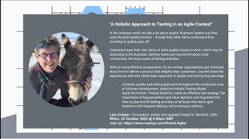 #VirtualAgile A Holistic Approach to Testing in an Agile Context