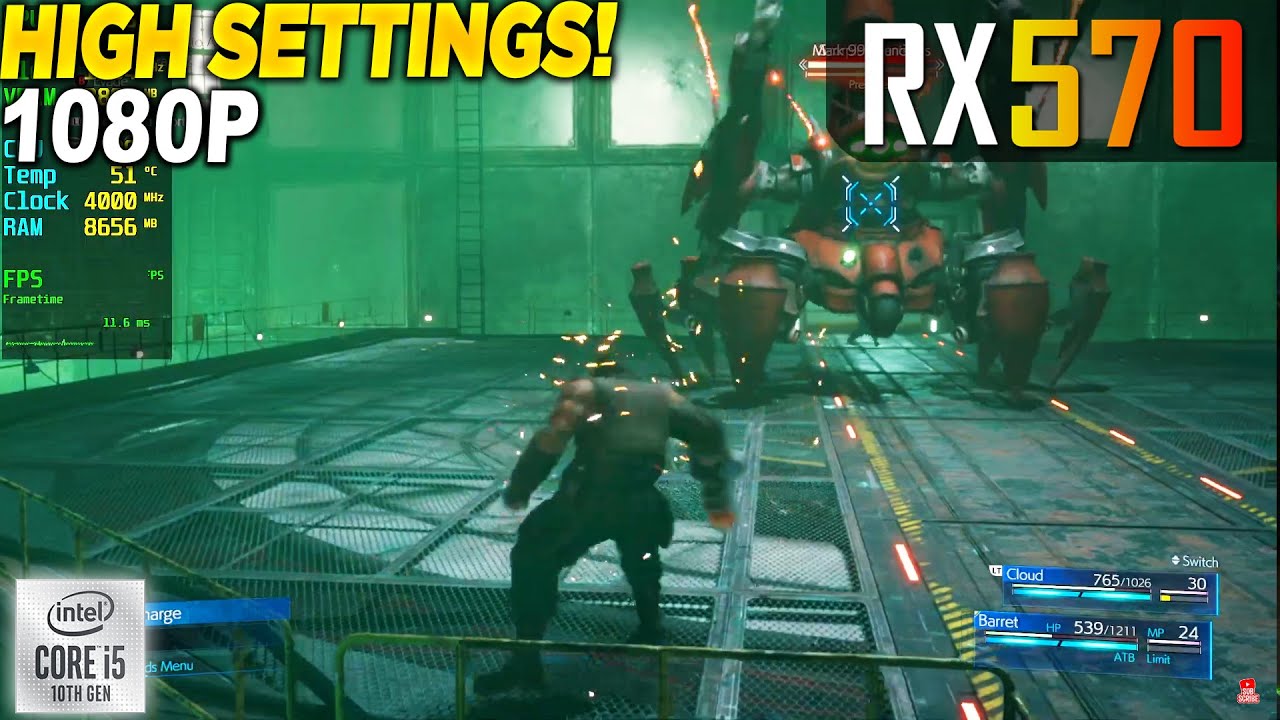 Final Fantasy VII Remake RX 570 - 1080p High,