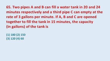65. Two pipes A and B can fill a water tank in 20 and 24 minutes respectively and || edu214
