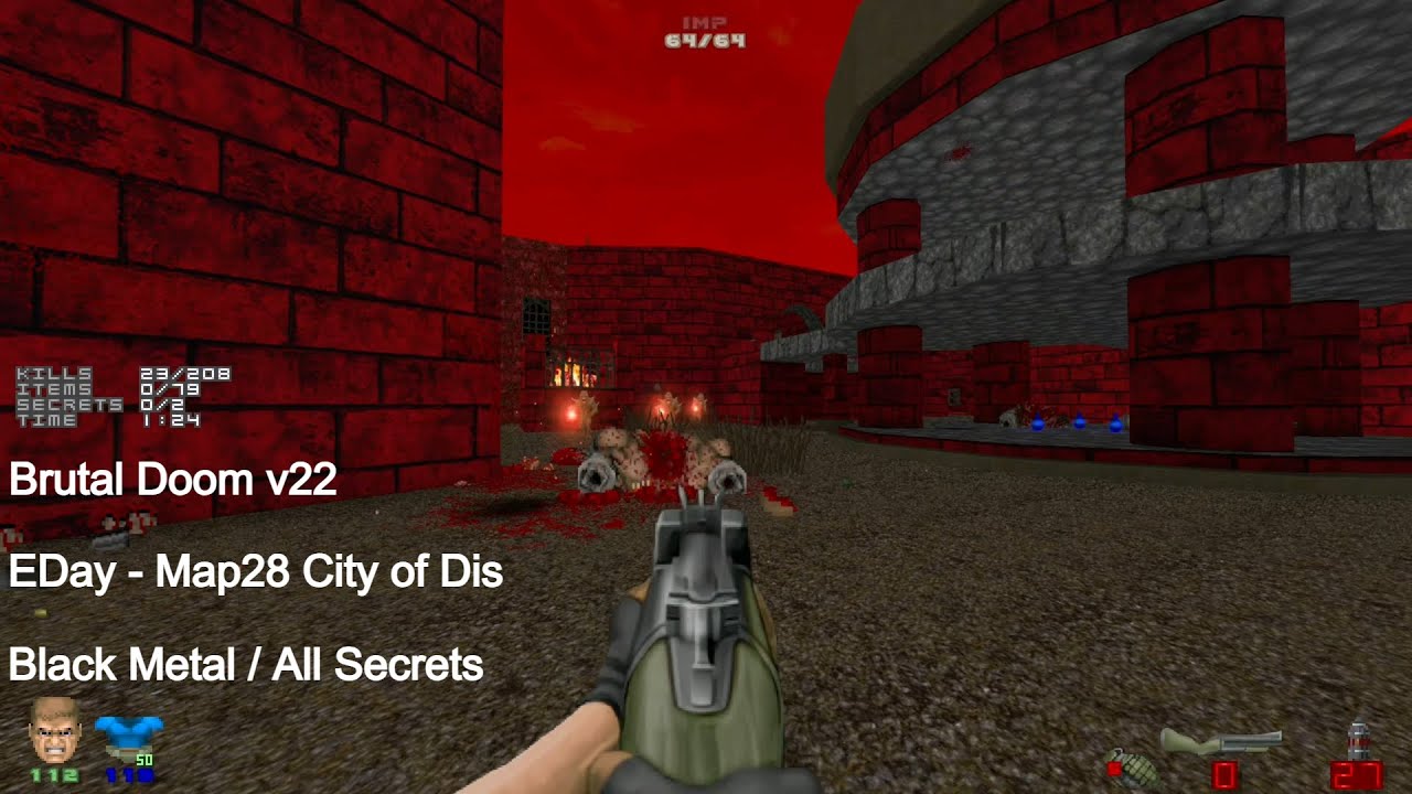 Brutal Doom v22 - EDay Map28 City of Dis (All Secrets) - YouTube