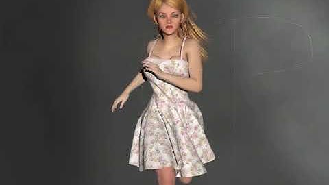 Dynamic Floral Dress Soft Body Physics