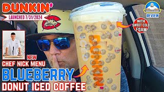 Dunkin'® Blueberry Donut Iced Coffee With Sweet Cold Foam Review! | Chef Nick Menu! | theendorsement Dunkin Blueberry Donut Iced Coffee