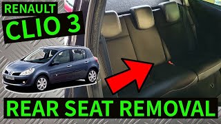RENAULT CLIO 3 - How To Remove Rear Seats Bench & Backrest Removal 2006-2012