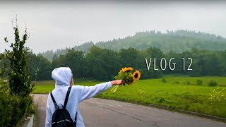 🌧️ Rainy day in a village. Field with a Sunflowers and Happy Girl. Vlog #12