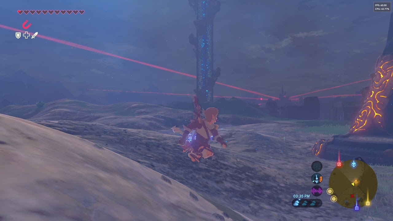 BOTW Link squatting and swimming in air YouTube