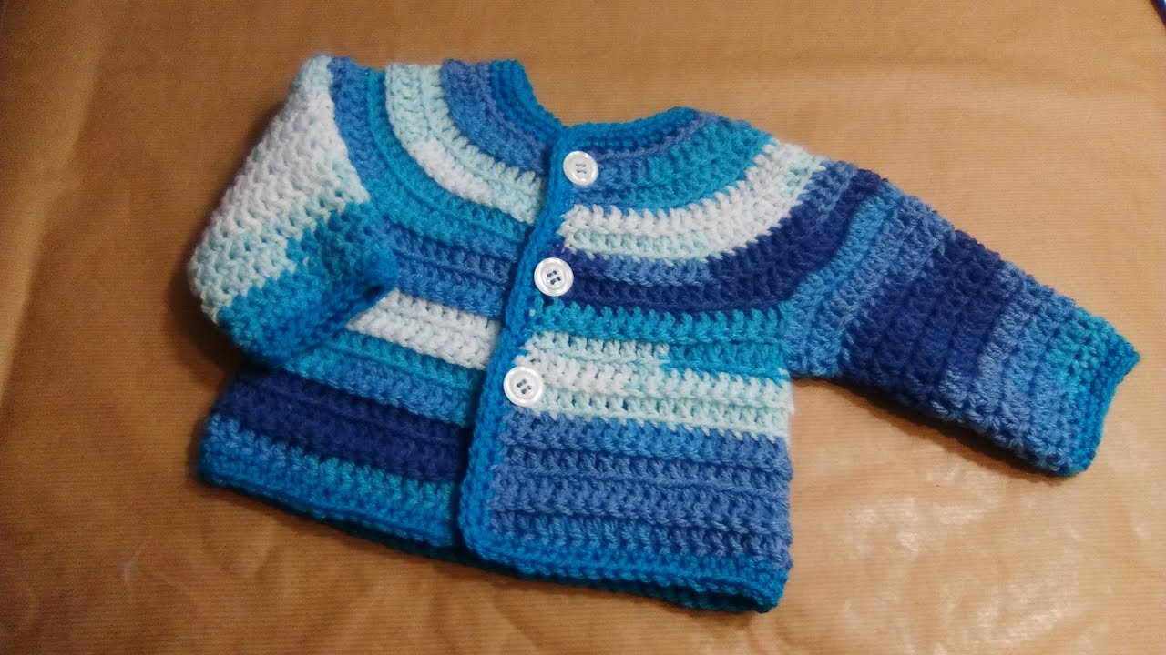 Crochet Top Down Cardigan For Babies Candy Tutorial Any Size Alex Youtube