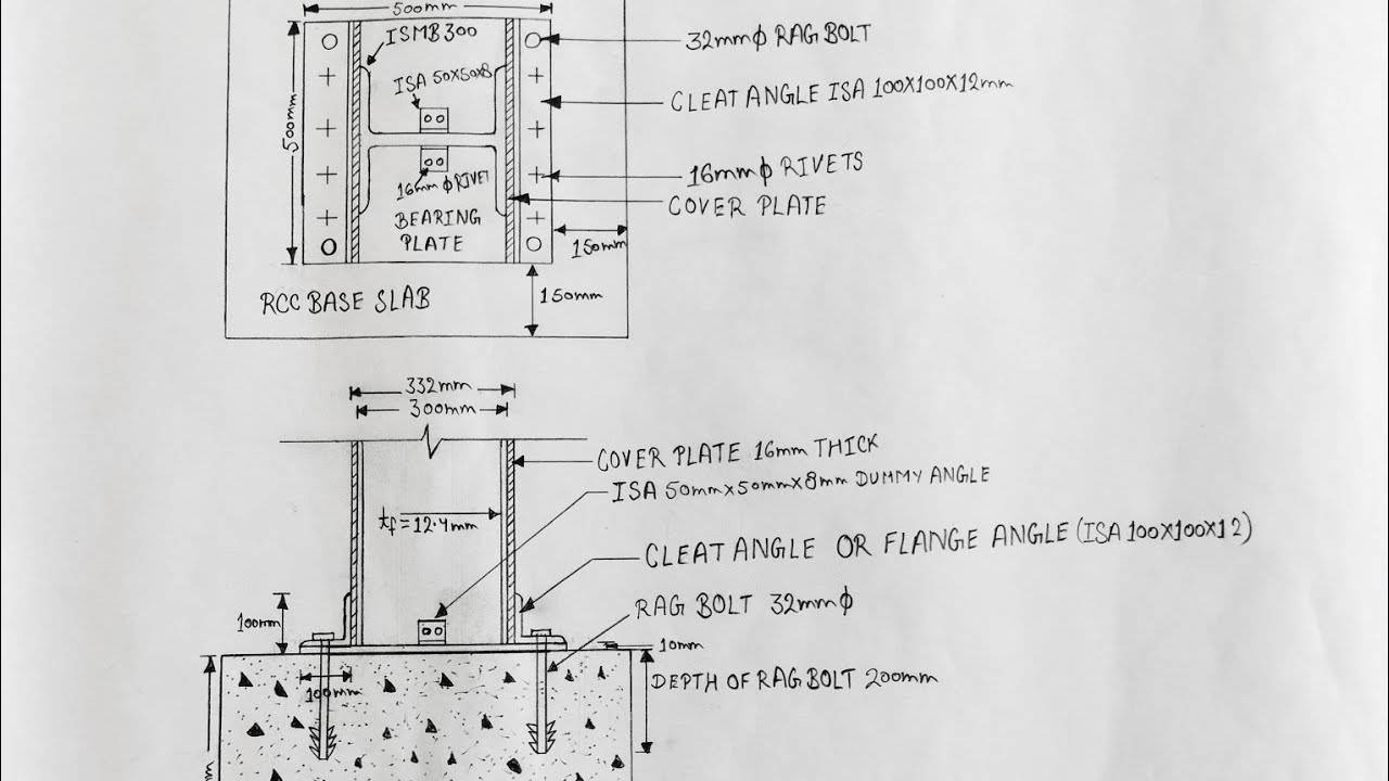 Steel Column Base Drawing Slab Base Drawing Column Base YouTube