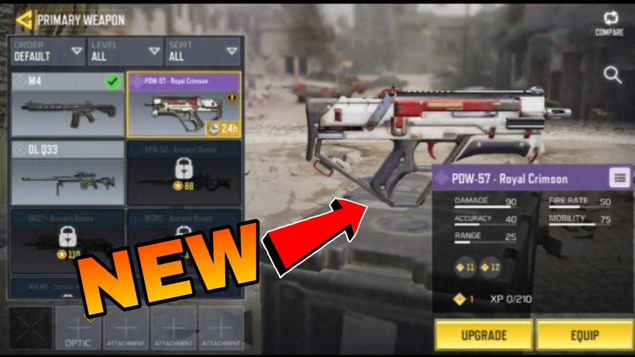 New Pdw 57 Royal Crimson Latest Gun Gameplay Call Of Duty Mobile Youtube