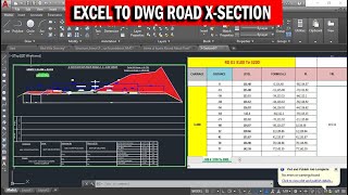 Road X-Section Drawing from Excel to AutoCAD DWG | Cutting & Filling Calculation 2025