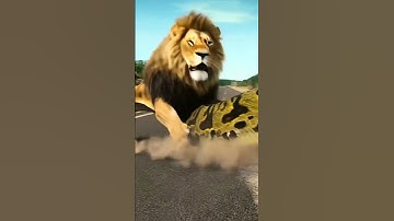 AI Animal Fighting，Lions and pythons #lion #ihavethisthingwithplants #tiger#snake #ai