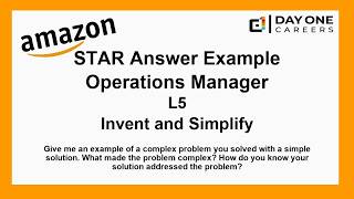 Amazon Interview STAR, L5, Operations Manager - Invent and Simplify