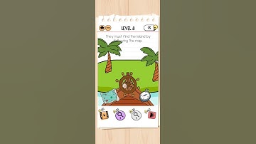 Brain Test 2 Level 8 Captain Mary || They must find the island by following the map.