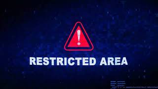 Restricted Area Text Digital Noise Twitch Glitch Distortion Effect Error .