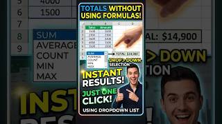 Calculate Data in ONE CLICK (No Formulas!) #excel #shorts #tips #computer #education #exceltips