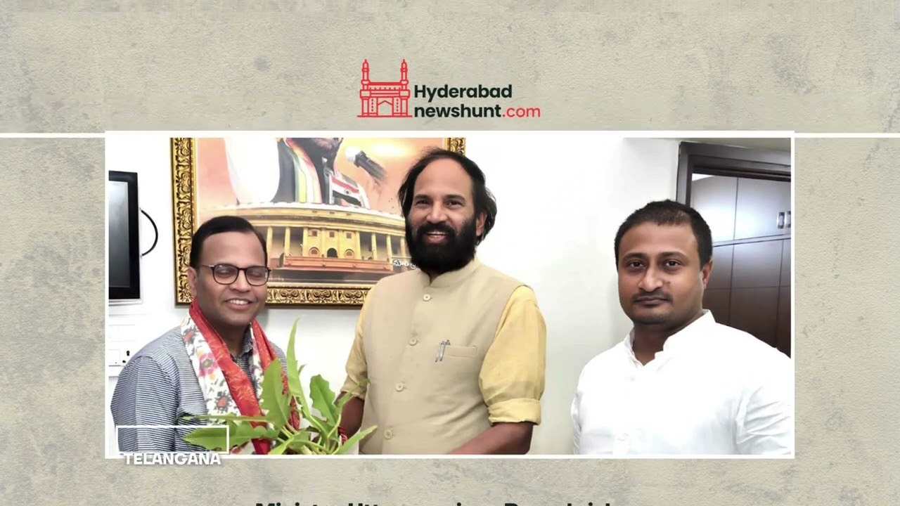 Uttam Kumar Reddy congratulates Ramakrishna Rao on taking charge as Telangana Chief Secretary