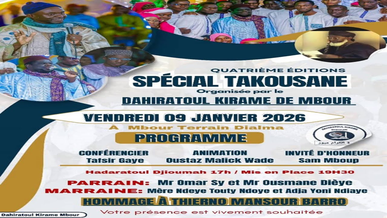 SPECIAL TAKUSSAN: organisé par DAHIRATOUL KIRAME MBOUR édition 2026