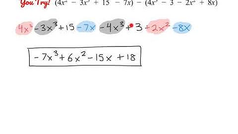 Adding, Subtracting, and Multiplying Polynomials