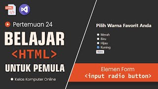 Belajar HTML Dari Nol Sampai Mahir | Untuk Pemula | Elemen Form Radio Button
