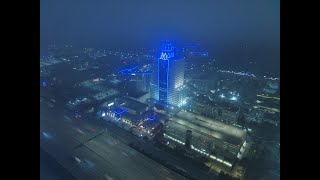 Midnight Drone Flight Over Memorial City In Houston Texas Before The 2026 Arctic Blast (4K Drone)