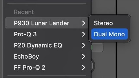 P930 Lunar Lander audio plug in Dual Mono workflow