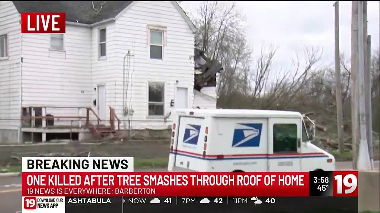 1 dead in Barberton after tree falls on home - YouTube