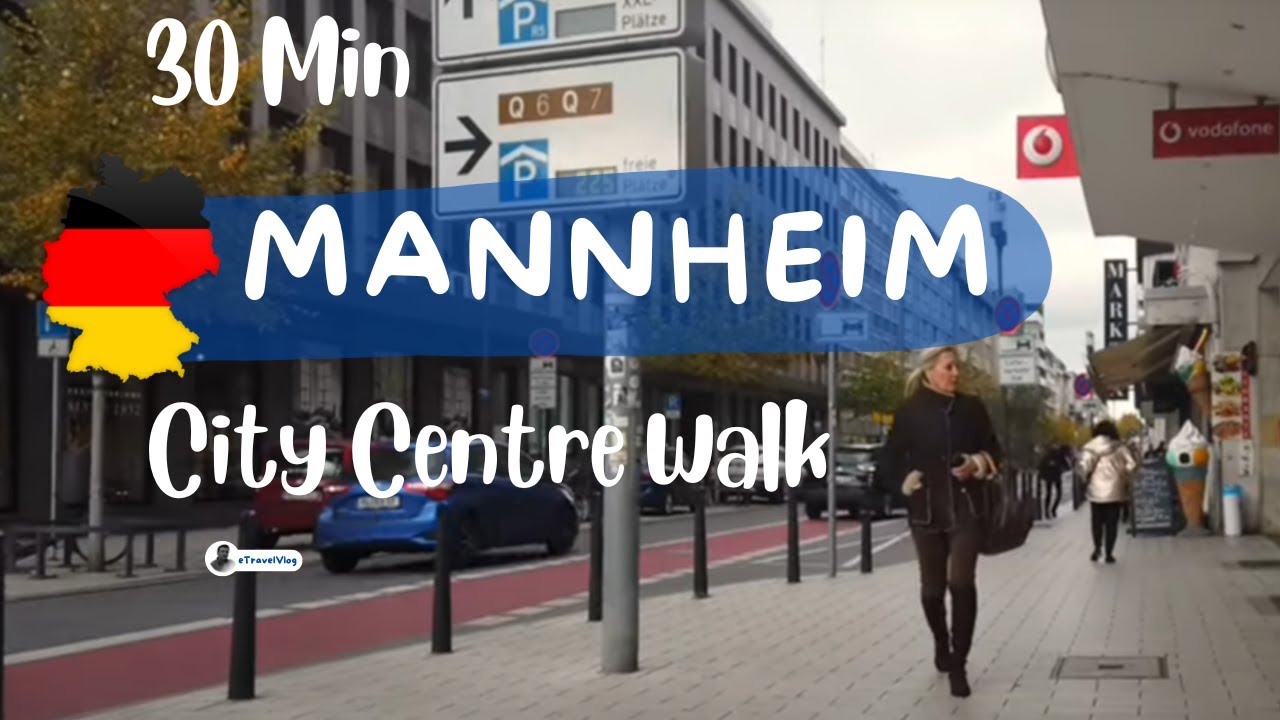 Mannheim 4K, Walking in Mannheim, German City Centre Mannheim, Walking in Germany Mannheim