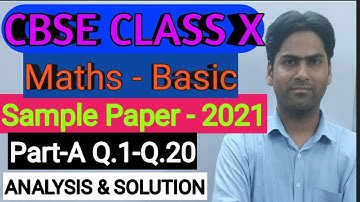 CBSE Class X Mathematics Basic(241)|Sample Paper 2021 Released 📝|Paper Pattern Changed Part-A Q1-Q20