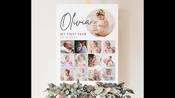 How to edit in Corjl | First Birthday Poster Template