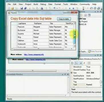 Copy Excel data to Sql Table